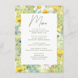 Wildflower Meadow Zomer Foliage Boho Bruiloft Menu