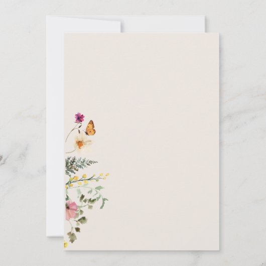 Wildflower Meadows Baby shower Kaart (Achterkant)