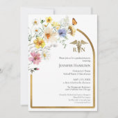 Wildflower Medical Nursing School Afstudeerder Par Kaart (Voorkant)