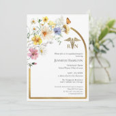 Wildflower Medical Nursing School Afstudeerder Par Kaart (Staand voorkant)