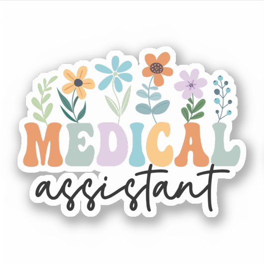 Wildflower medisch assistent CMA, Med assistent Sticker (Voorkant)