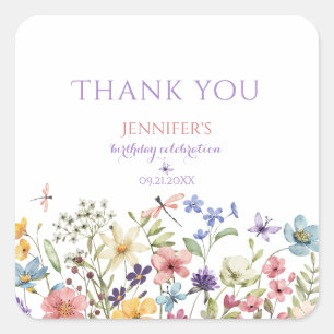 Wildflower Meisje 1e Verjaardag Bedankt Sticker