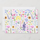 Wildflower Meisje 1e Verjaardag Bloemen Foto Kaart (Achterkant)