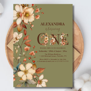 Wildflower meisje 1e verjaardag kaart