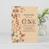 Wildflower meisje 1e verjaardag kaart (Staand voorkant)