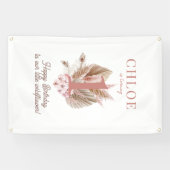 Wildflower Meisje 1e Verjaardag Party Banner (Horizontaal)