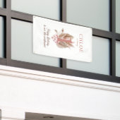 Wildflower Meisje 1e Verjaardag Party Banner (Buitenkant Gebouw)