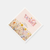 Wildflower meisje 1e verjaardag servet (Hoek)