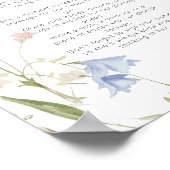 Wildflower Meisje 1e Verjaardag Tijd Capsule Teken Poster (Hoek)