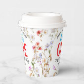 Wildflower Meisje 1e Verjaardagsfeest Papieren Bekers (Rechts)