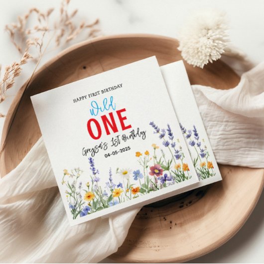 Wildflower Meisje 1e Verjaardagsfeest Servet