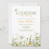 Wildflower Meisje Baby shower Kaart (Voorkant)