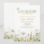 Wildflower Meisje Baby shower Kaart (Voorkant / Achterkant)