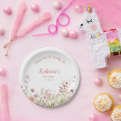 Wildflower Meisje Baby shower Papieren Bordje (Feest)