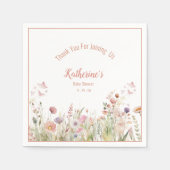 Wildflower Meisje Baby shower Servet (Voorkant)