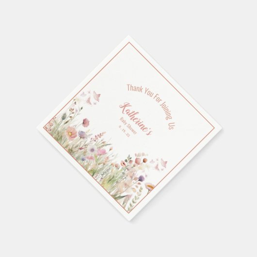 Wildflower Meisje Baby shower Servet (Hoek)