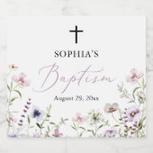 Wildflower meisje doop mousserende wijn fles label sparkling wijnetiket (Enkel label)