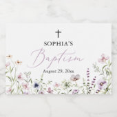 Wildflower meisje doop mousserende wijn fles label sparkling wijnetiket (Enkel label)