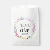 Wildflower meisje eerste verjaardag dank u bedankzakje (Voorkant)
