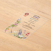 Wildflower meisje eerste verjaardag uitnodiging |  (Laagn)