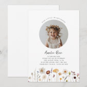 Wildflower Meisje Foto 1e verjaardag Kaart (Voorkant / Achterkant)