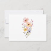 Wildflower Meisjes 1e Verjaardag Party Foto Bedankkaart (Achterkant)