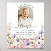 Wildflower Memorial Funeral Memory Tafelfoto Poster (Voorkant)