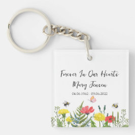 Wildflower Memorial Funeral Photo Sleutelhanger