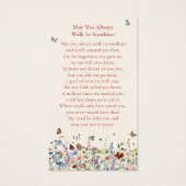 Wildflower Memorial Funeral Prayer Kaart (Achterkant)