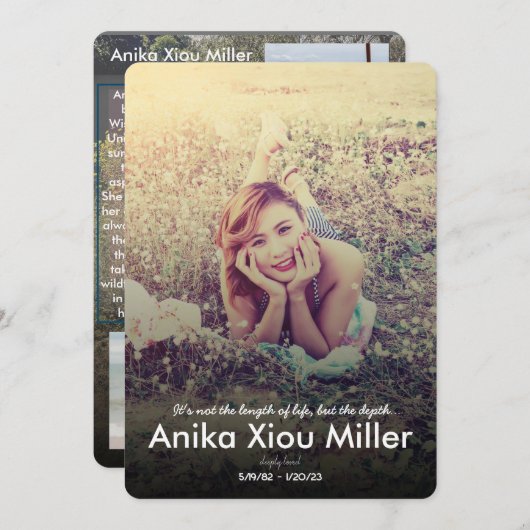 Wildflower Memorial platte Kaart (Voorkant / Achterkant)
