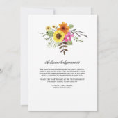 Wildflower Memorial Programma Sides 3 en 4 (Achterkant)