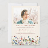 Wildflower Memorial Service viering van het leven Kaart (Achterkant)