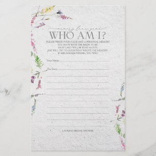 Wildflower Memory Lane Vrijgezellenfeest spel