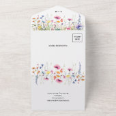Wildflower Menu Keuze Repetitie Diner All In One Uitnodiging (Buitenkant)