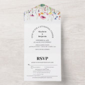 Wildflower Menu Keuze Repetitie Diner All In One Uitnodiging (Binnen)