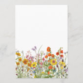 Wildflower Menu voor Bruiloften en Evenementen (Achterkant)