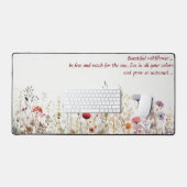 Wildflower met Quote Bureaumat (Keyboard & Muis)