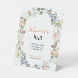 Wildflower Mimosa Bar voetstuk teken Reclamebord Met Voetstuk