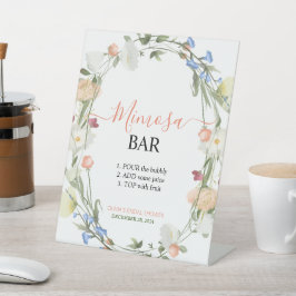 Wildflower Mimosa Bar voetstuk teken Reclamebord Met Voetstuk