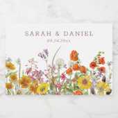 Wildflower Mini Mousserende Wijnfles Etiketten (Enkel label)