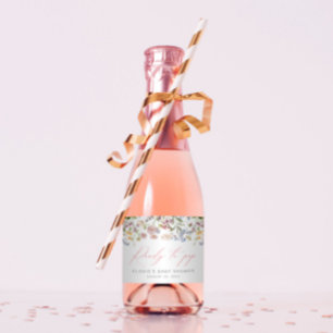 Wildflower Mini Mousserende Wijnlabels Klaar voor  Sparkling Wijnetiket