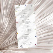 Wildflower minimale bruiloft menu