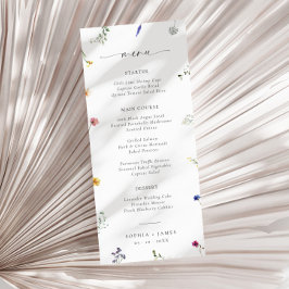 Wildflower minimale bruiloft menu