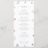 Wildflower minimale bruiloft menu (Voorkant)