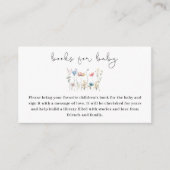 Wildflower Minimalistisch Baby shower Boek voor Ba Informatiekaartje (Voorkant)
