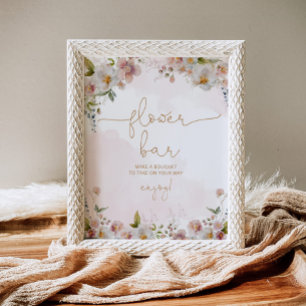 Wildflower minimalistisch Bloemenbar Poster