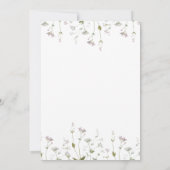 Wildflower minimalistisch delicate bloemenbruiloft save the date (Achterkant)
