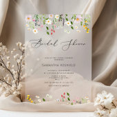 Wildflower minimalistisch elegant Vrijgezellenfees Acryl Uitnodigingen