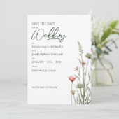 Wildflower Minimalistische Boho Budget Save The Da Kaart (Staand voorkant)