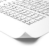 Wildflower minimalistische bruiloft 18 tafelstoele poster (Hoek)